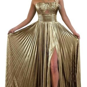 Gold Metallic Formal Dress